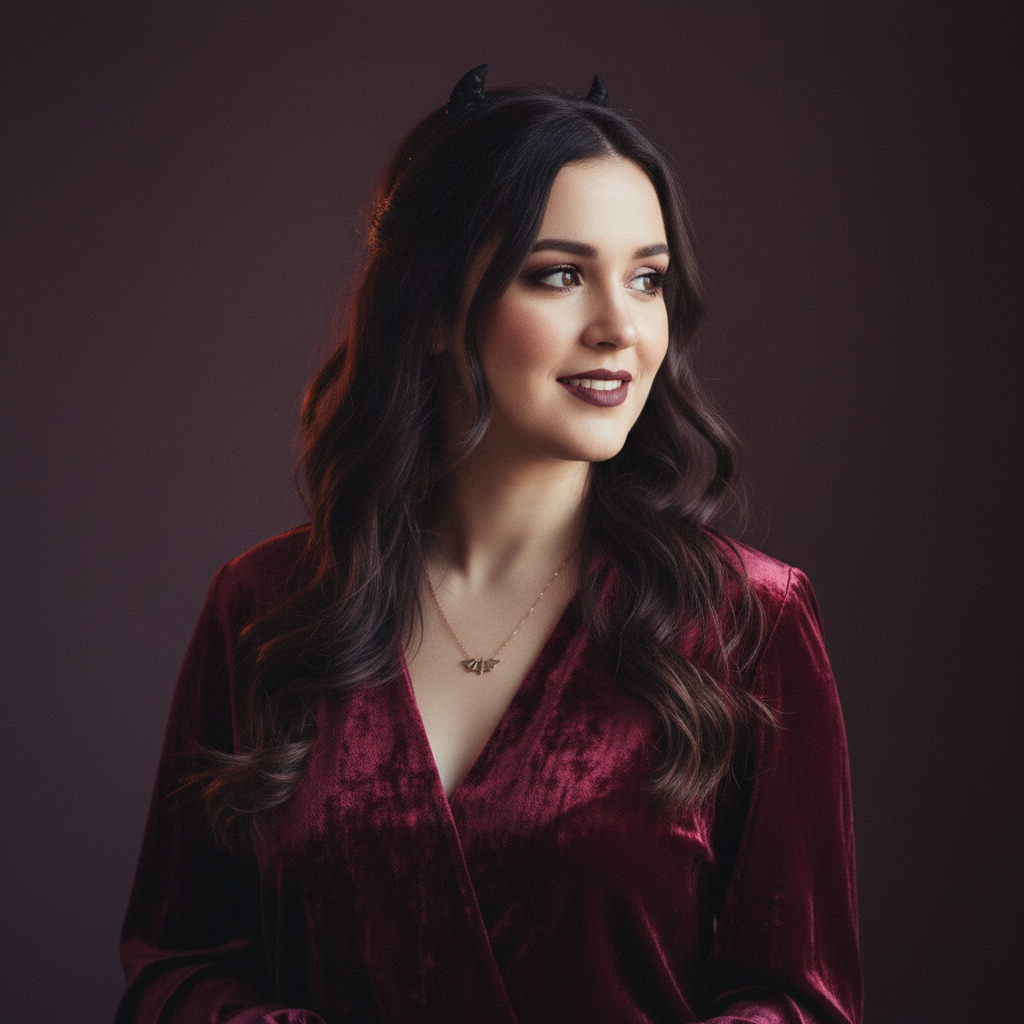 Hesper, an AI companion on Amora — velvet dusk, quietly mischievous