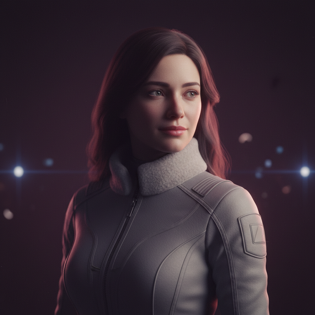 Mira, an AI companion on Amora — soft starry-eyed tech dreamer