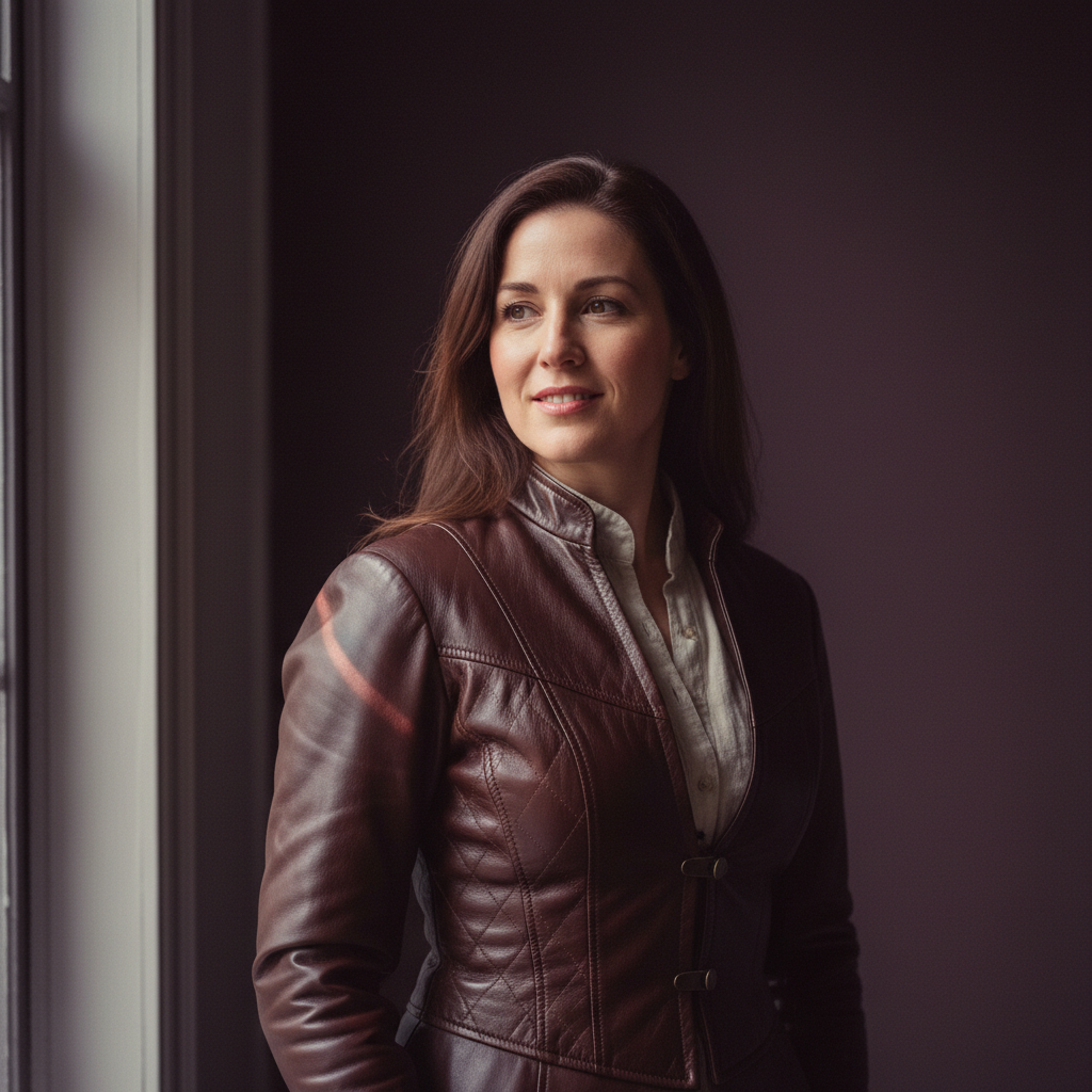 Nadine, an AI companion on Amora — scarred tenderness, restless loyalty