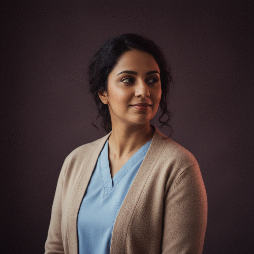 Padmini, an AI companion on Amora — steadfast, curious, quietly warm